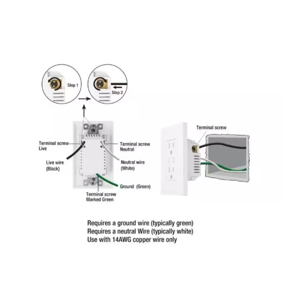 NIB HUBSPACE Smart 15 Amp 120-Volt Tamper Resistant White Duplex Outlet - Picture 8 of 8